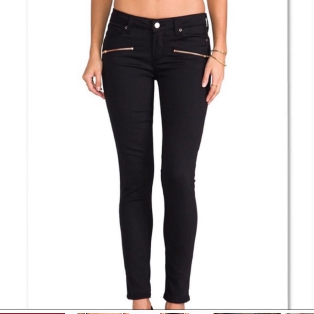 NWT Paige Indio Zip Mid Rise Ultra Skinny Jeans.